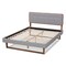 Baxton Studio Sofia Light Grey Upholstered and Walnut Wood Queen Size Platform Bed 167-9417-9441 - alternate 3
